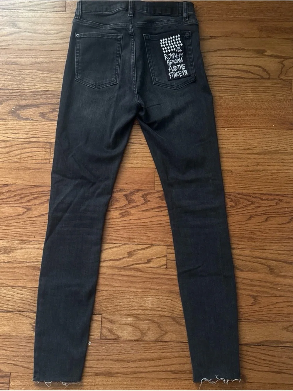 Ksubi Black Skinny Jeans with Back Pocket Graphic